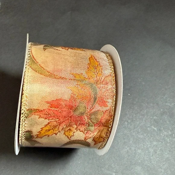 Bundle Of 8 New Decorative Fall / Holiday Wired Ribbon. Size 2.5” 10 Yards - Picture 6 of 8